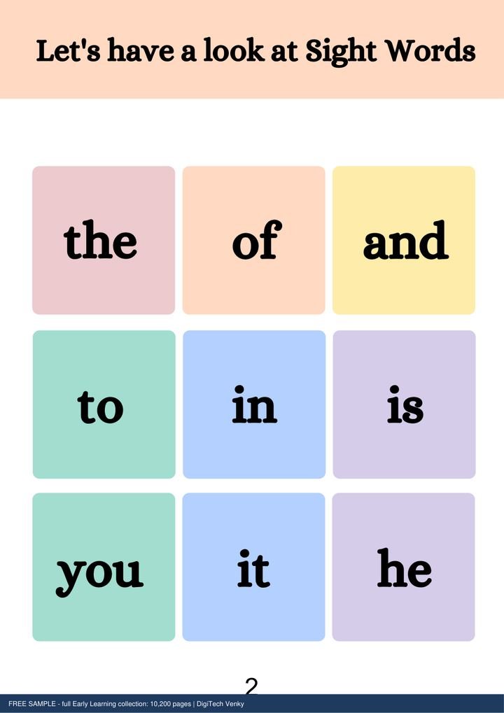 Early Learning sample page 3