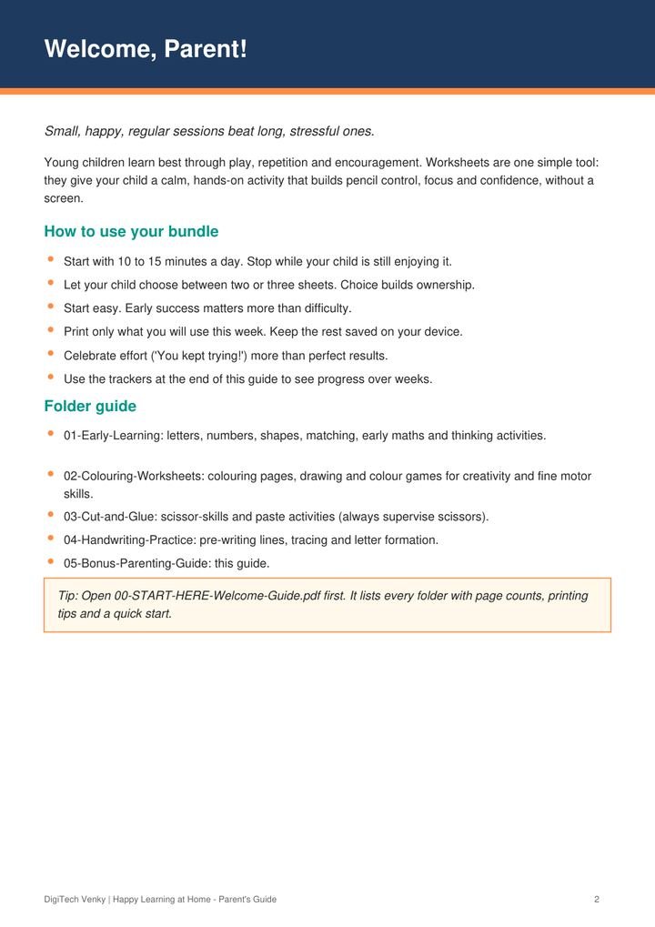 Bonus: Parents' Guide sample page 2